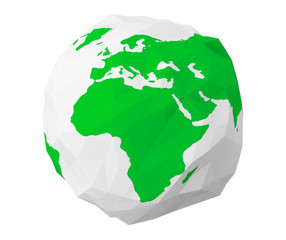 Poster - Earth Globe in Low Polygonal Style. 3d Rendering