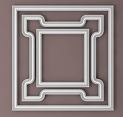 Poster - White Abstract Frames. 3d Rendering