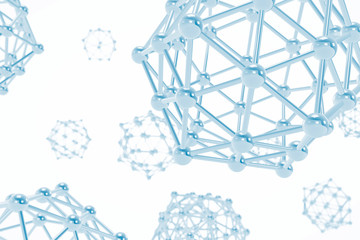 Poster - Science Abstract Molecules. 3d Rendering