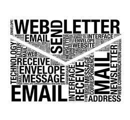 Poster - Envelope Icon Sign Shape with Email Concept Words. 3d Rendering