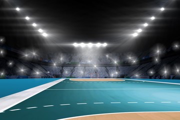 Canvas Print - Composite image of handball field