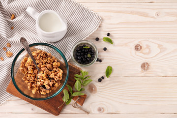 Wall Mural - Healthy cereal breakfast background