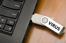 IT Virus Enter Laptop Computer Via USB Thumb Drive Or USB Stick