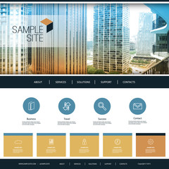 Wall Mural - website design template for your business with chicago skyline image background