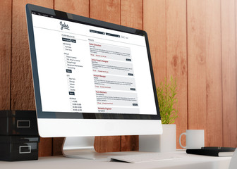 Wall Mural - modern workspace with computer job search