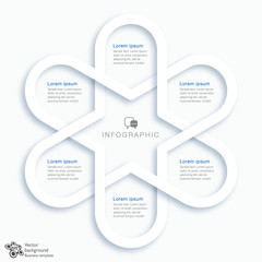 Canvas Print - Infographics Vector Background 6-Step Process