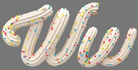 Poster - White cream candy font
