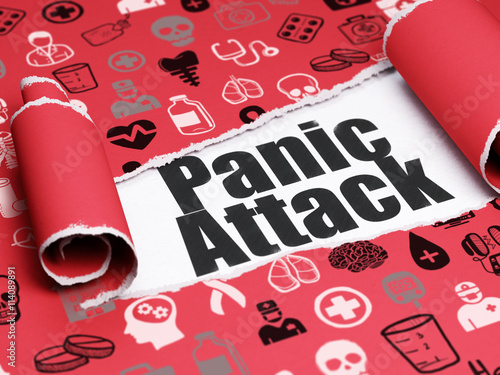 Fotografía Healthcare concept: black text Panic Attack under the piece of torn paper
