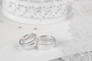 Closeup wedding rings