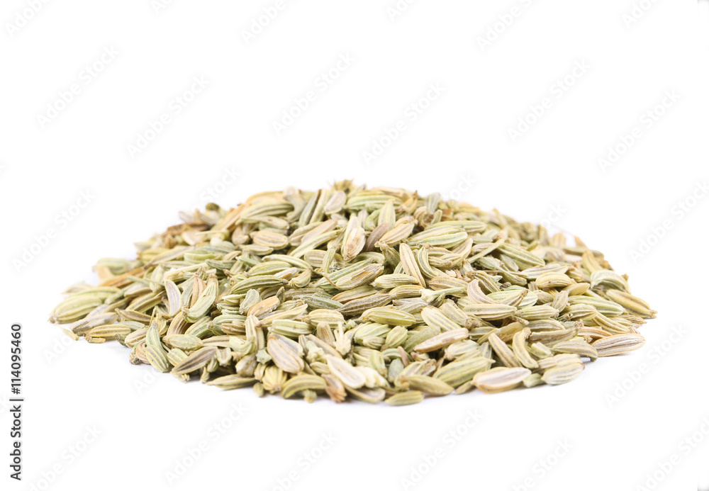 Fennel seeds isolated on white