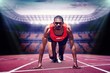 © vectorfusionart - Composite image of athlete man in the starting block