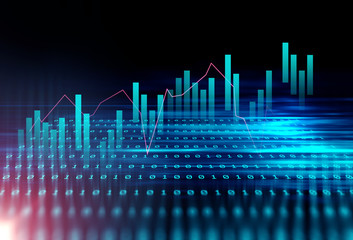 technical financial graph on technology abstract background