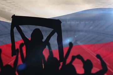 Sticker - Composite image of silhouettes of football supporters