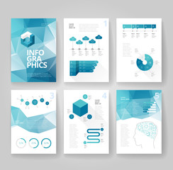 Wall Mural - Business brochure template with infographics