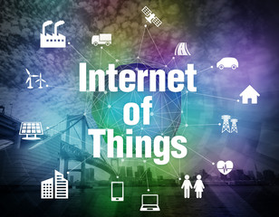 Aufkleber - various smart devices and mesh network, internet of things, wireless sensor network, abstract image visual