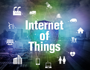 Aufkleber - various smart devices and mesh network, internet of things, wireless sensor network, abstract image visual