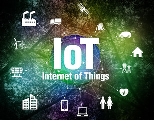 Aufkleber - various smart devices and mesh network, internet of things, wireless sensor network, abstract image visual