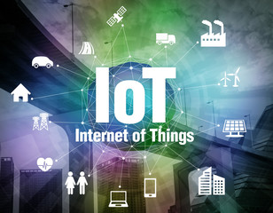 Aufkleber - various smart devices and mesh network, internet of things, wireless sensor network, abstract image visual