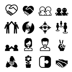 Friendship icon set