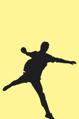 Wall Mural - Composite image of sportsman throwing a ball