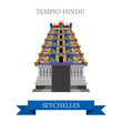 Tempio Hindu Victoria Seychelles Flat historic web vector