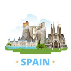 Wall Mural - Spain country design template Flat cartoon style web vector