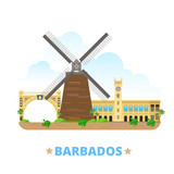 Barbados country design template Flat cartoon style web vector