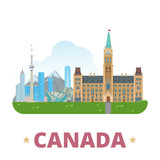 Canada country design template Flat cartoon style web vector