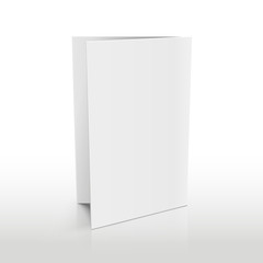 Wall Mural - Blank folder white brochure. Vector 3D mockup. Realistic paper brochure and empty paper mockup of illustration
