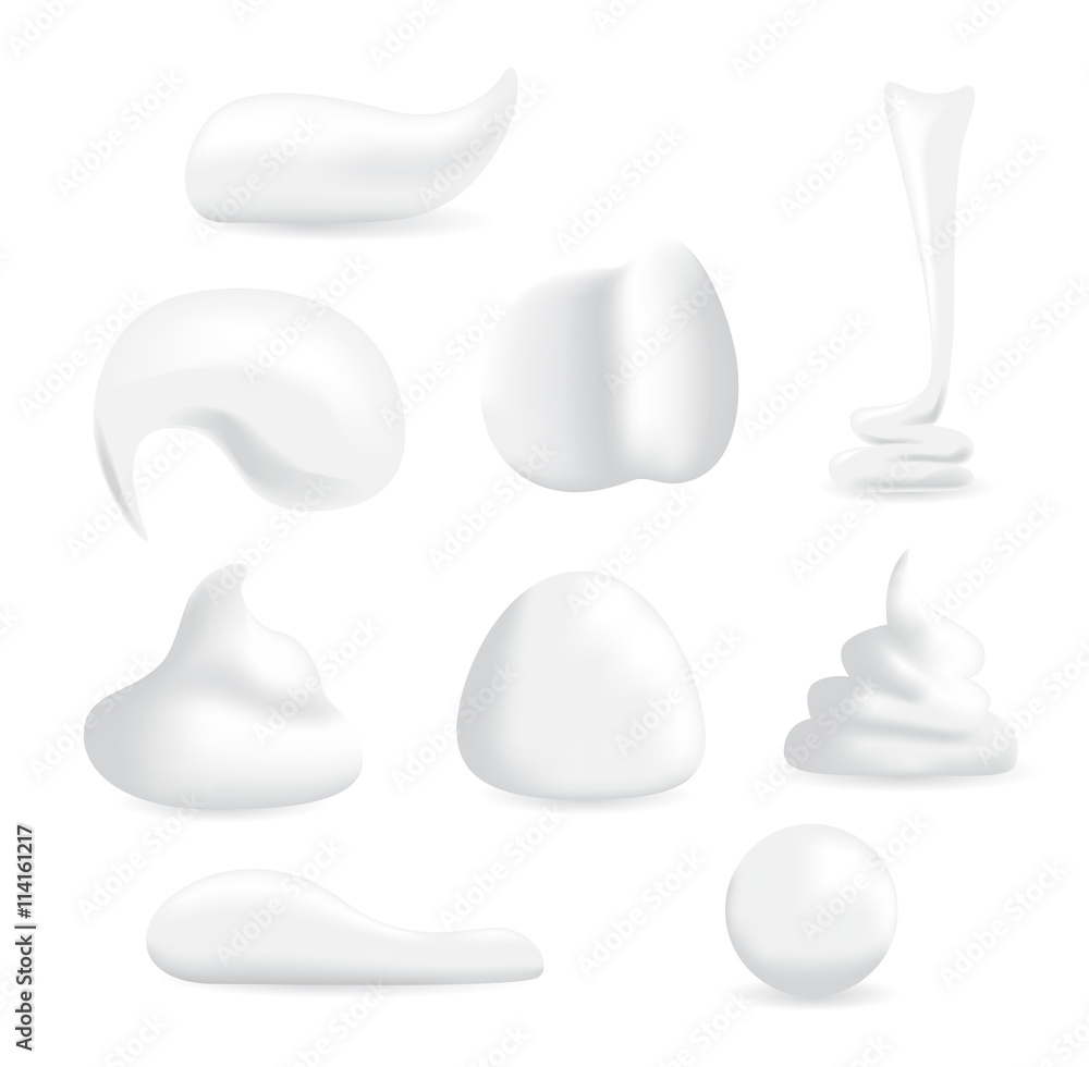 Vector White moisturizer Foam Cream Mousse Soap Lotion . moisturizer collagen Foam Cream Mousse ver all - obrazy, fototapety, plakaty 