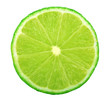 Slice of fresh lime isolated on white background