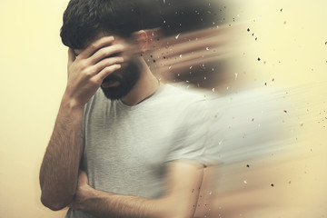 Wall Mural - Depressed Man with Problems