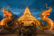 Wat Huay Pla Kang The Temple In Chiang Rai, Thailand.