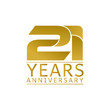 Simple Gold Anniversary Logo Vector Year 21