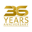 Simple Gold Anniversary Logo Vector Year 36