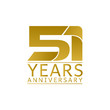 Simple Gold Anniversary Logo Vector Year 99