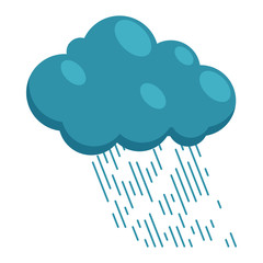Wall Mural - heavy rain icon in cartoon style