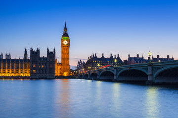 Wall Mural - Big Ben and Palace of Westminster in London at night, UK