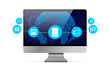 © Jaroslav Machacek - Cloud solution concept with icons and computer display