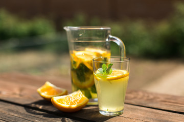 home orange lemonade with mint