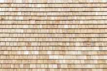 Several Wood Cedar Shingles For Siding Or Roofs.