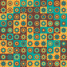 Blue Brown Seamless Pattern