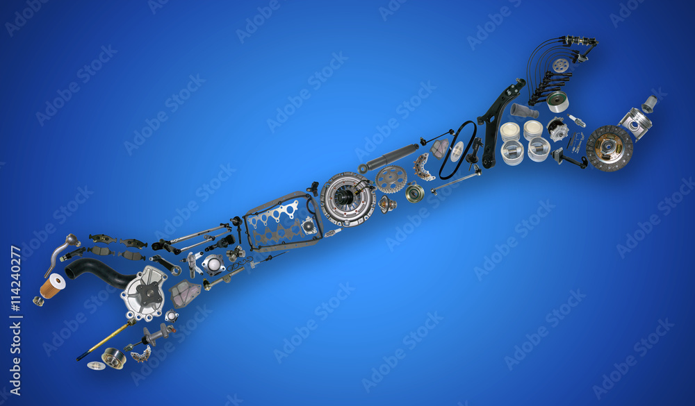 Car Parts Rench Auto spare parts items in wrench. New original equipment spare parts ...