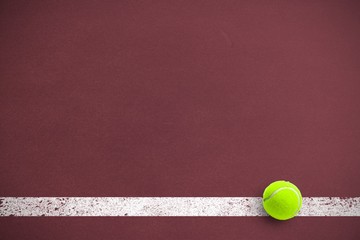 Wall Mural - Composite image of tennis ball with a syringe