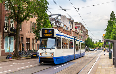 Poster - Old tram in Amsterdam