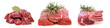 Gulasch, Filet und Kotelett vom Lamm roh als Panorama