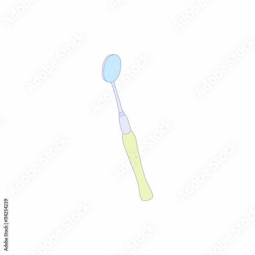 Dental mirror icon in cartoon style comprar este vector de stock y