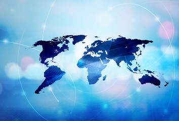 world map technology style