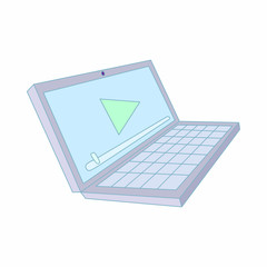 Wall Mural - laptop icon, cartoon style