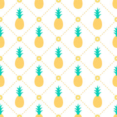 Wall Mural - Pineapples seamless pattern